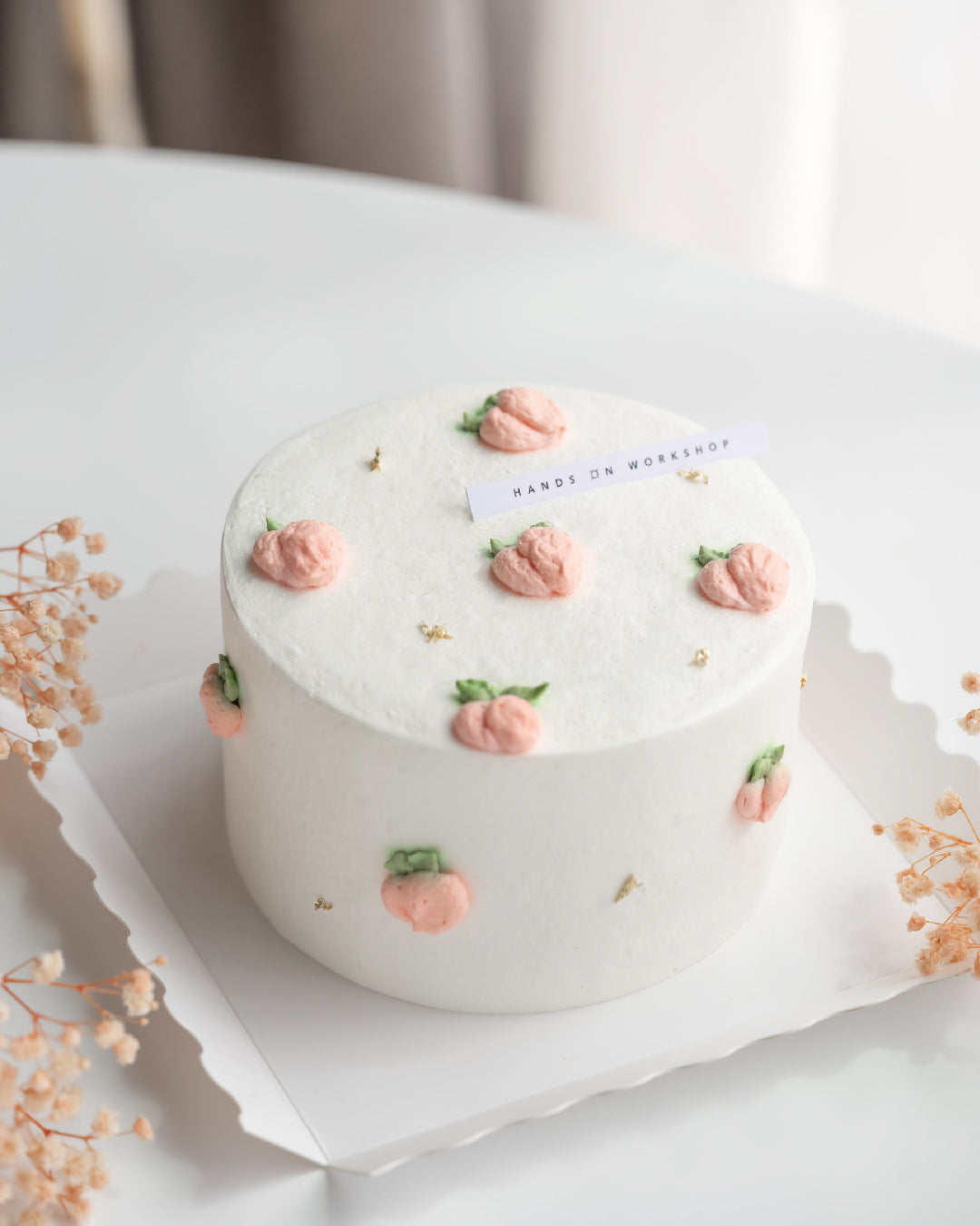 Dolcie - A delicately pretty cake in pastel shades of pink peach and  lavender (design as given by the client) one of my favourite cakes in  recent times! Inside is our butterscotch